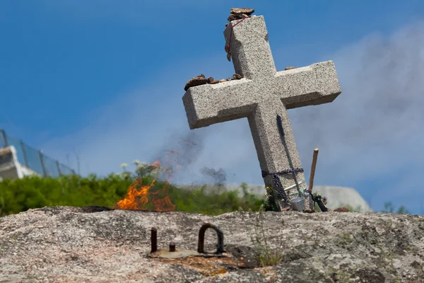 Cross in Fisterra, La Coruna, Galicia, Spain — Stock Photo, Image