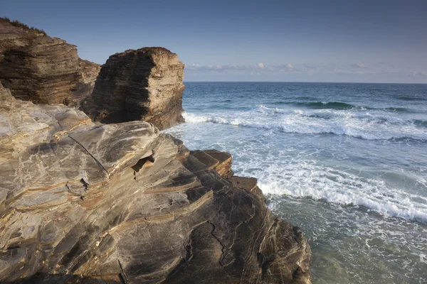 Praia das catedrais, Ribadeo, Lugo, Espanha — Fotografia de Stock