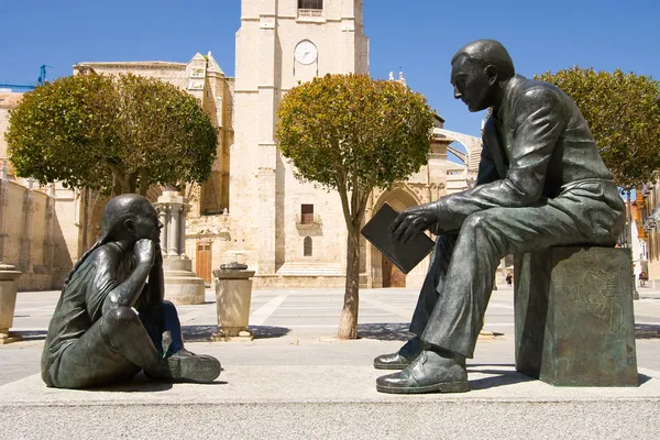 Monument to the teacher, Palencia, Castilla y Leon, Spain — Stock Photo, Image