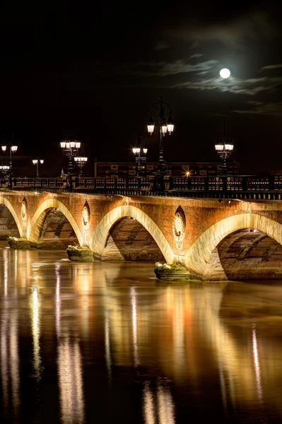 Pont de Pierre, Bordeaux, település, Aquitaine, Franciaország — Stock Fotó