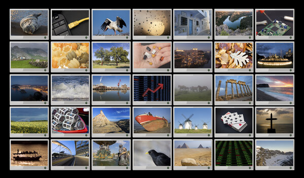 Widescreen HD displays with multiple images