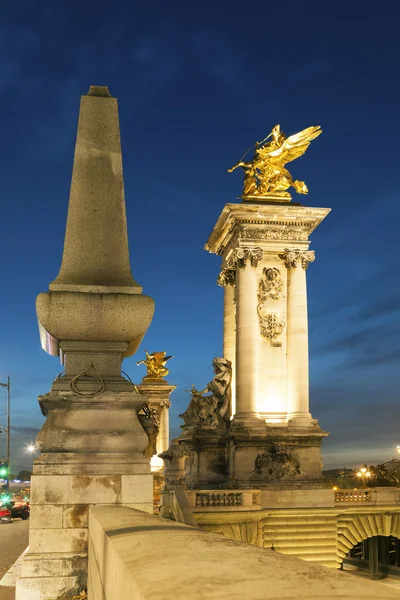 Alexander iii brug, paris, ile de france, Frankrijk — Stockfoto