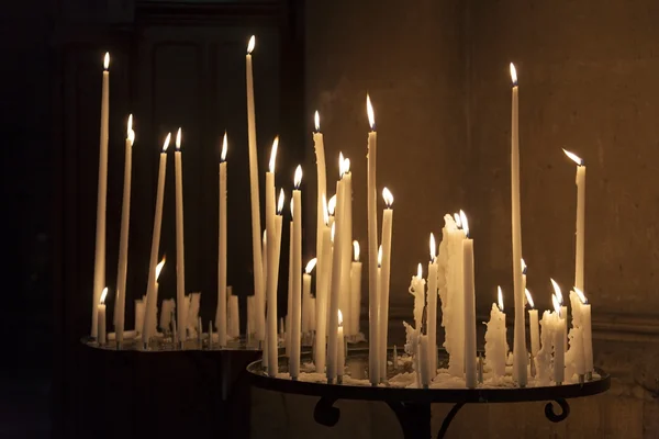 Candles in the Cathedral of Reims, Marne, Champagne-Ardenne, Fra — Stock Photo, Image