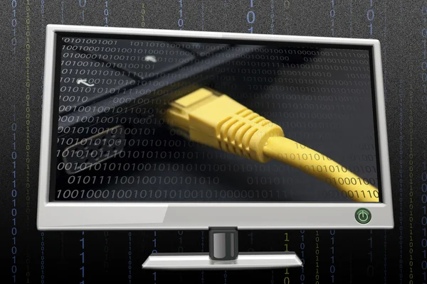 Detail of net conexion in the screen — Stock Photo, Image