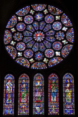 Windows of the cathedral of Chartres, Eure-Et-Loir, Centre, Fran clipart