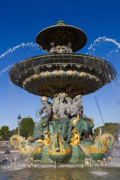 Fontaine des fleuves, πλατεία concorde, το Παρίσι, ile de france, fra — Φωτογραφία Αρχείου