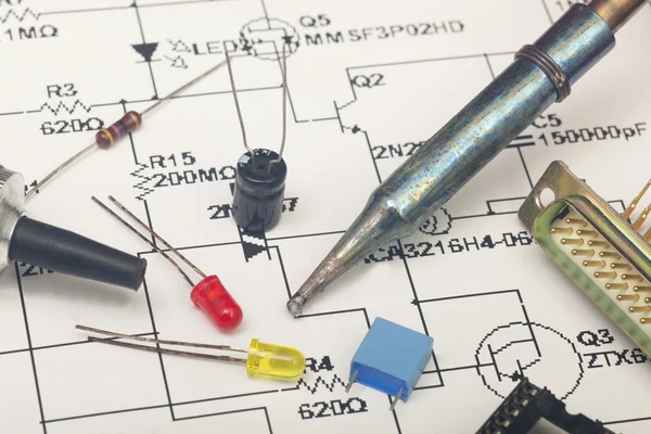 Elektronische componenten — Stockfoto