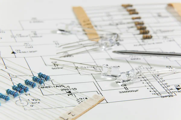 Elektronikus alkatrészek csoportja — Stock Fotó