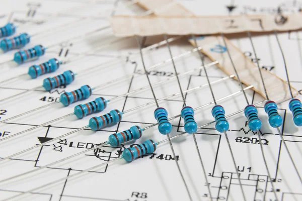 Kelompok resistor elektronik — Stok Foto