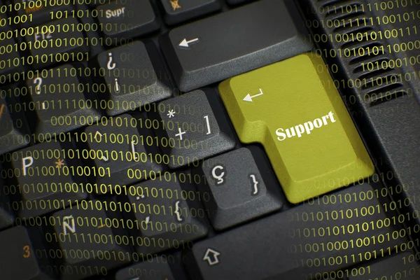 Word support in black keyboard — Stock Photo, Image