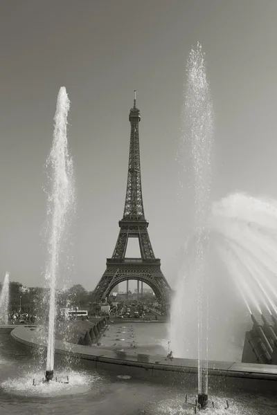 Trocadero tuinen en de eiffel toren, Parijs, ile-de-france, Frankrijk — Stockfoto