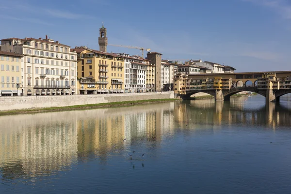 Folyó arno, Firenze, Toscana, Olaszország — Stock Fotó