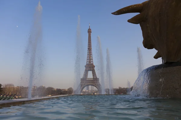 Садах Трокадеро й Ейфелевої вежі, Париж, вирушати Франції Стокове Фото