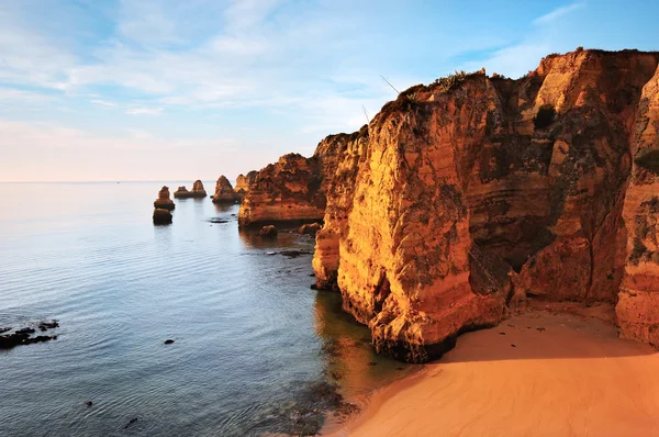 Strand in de algarve, portugal Rechtenvrije Stockfoto's