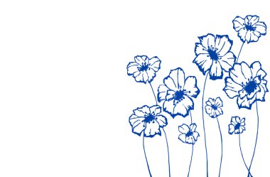 stilize mavi çiçekler