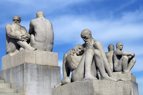 Sculptures of old and males in Vigeland park , Oslo — Stock Photo, Image