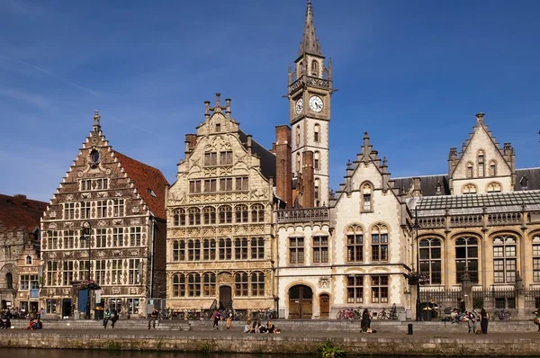 Waterfront of the medieval city of Ghent in Belgium — Stock Photo, Image