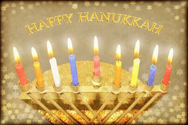 Biglietto di auguri felice Hanukkah — Foto Stock