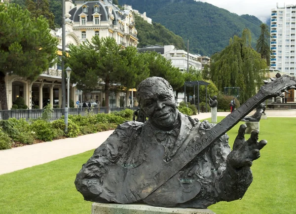 Monument van bluesman b.b. king, montreux, Zwitserland — Stockfoto