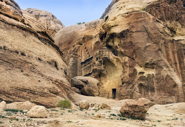 Unika antika staden petra i Jordanien — Stockfoto