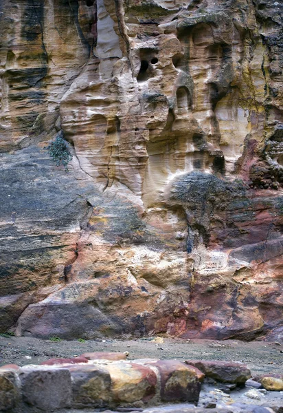 Farbenfrohe Felsformationen der Petra in Jordanien — Stockfoto