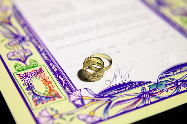 Ketubah - contrato de matrimonio en la tradición religiosa judía —  Fotos de Stock