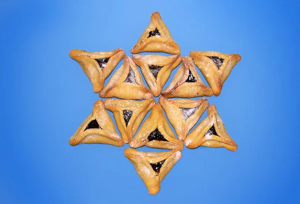 Hamantaschen cookie-kat, a zsidó ünnep a purim — Stock Fotó