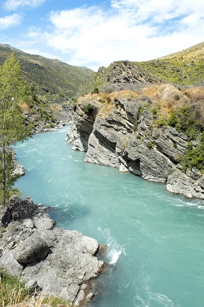 Landschaft mit Fluss in Neuseeland — Stockfoto