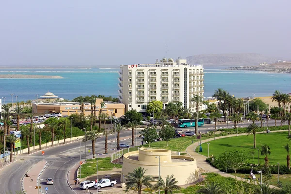 Många spa hotel i ein bokek, dead sea, israel — Stockfoto