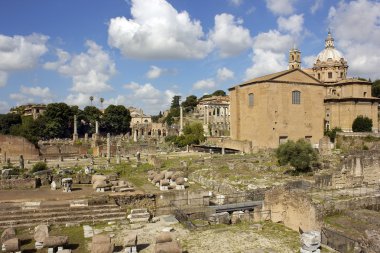 kalıntılar ünlü antik Roma Forumu, Roma, İtalya