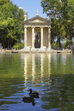 gölet ve Asklepios Tapınağı, villa borghese bahçeleri, Roma