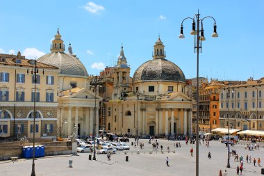 turistler piazza di popolo, Roma, İtalya