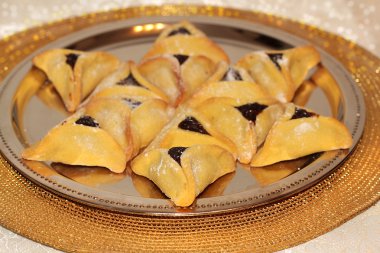 Purim Yahudi Festivali için hamantash kurabiye