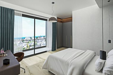 Lüks otel odasının içi. Otel tesisi