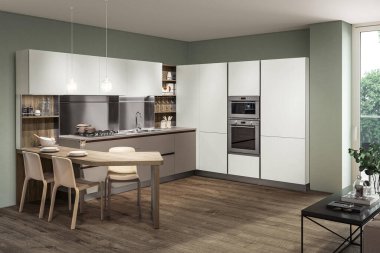 Modern lüks mutfak iç tasarımı minimal stil