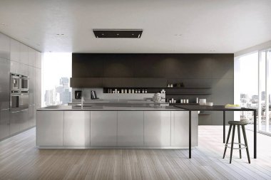  Modern lüks mutfak iç tasarımı minimal stil