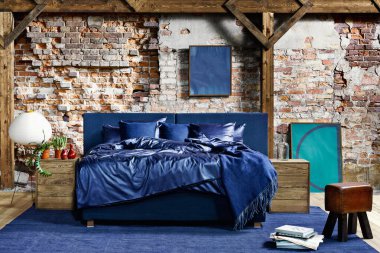 Barok tarzında modern lüks yatak odası.