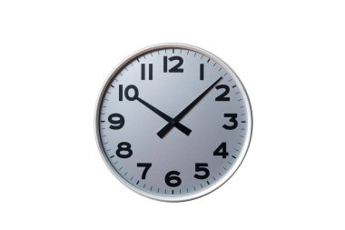 yuvarlak duvar saati beyaz üzerine izole