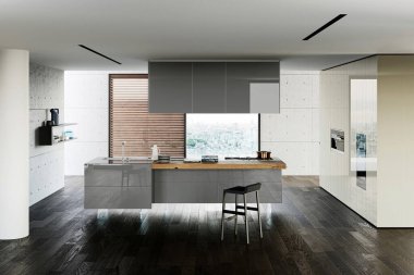 Modern luxury kithcen interior in minimal scandinavian style