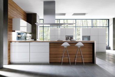 Modern luxury kithcen interior in minimal scandinavian style