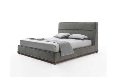 Pastel renklerde klasik lüks yatak beyaza izole edilmiş.