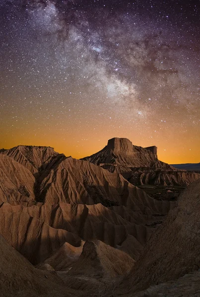 Mléčná cesta přes poušť — Stock fotografie