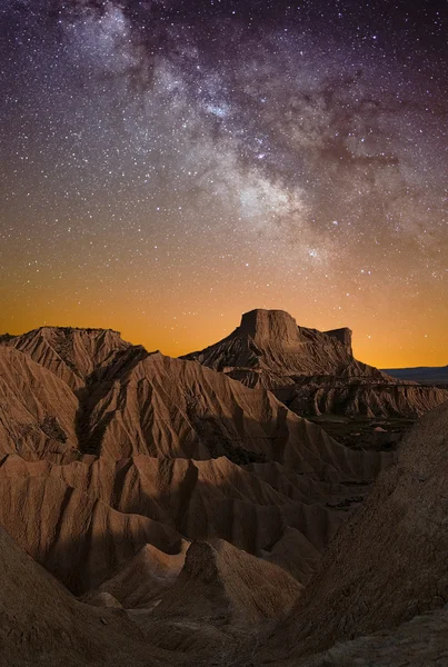 Maneira leitosa sobre o deserto — Fotografia de Stock