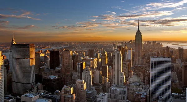 Sonnenuntergang über Manhattan — Stockfoto