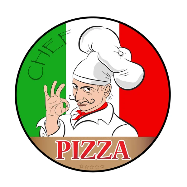 Pizza kuchař kuchařka — Stockový vektor