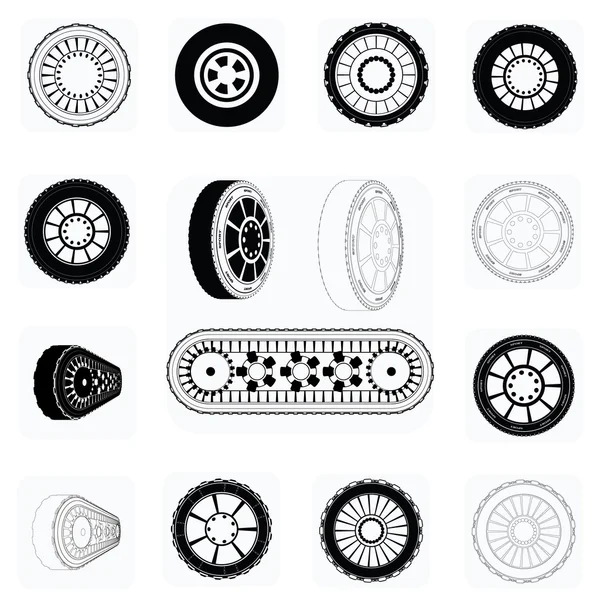 Ícones de pneus —  Vetores de Stock