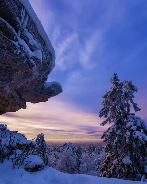 Schöne Bizarre Felsen Berühmten Ort Steinstadt Der Region Perm Mittlerer — Stockfoto