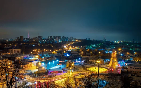 Зимова Екскурсія Сутінках Перм Росія — стокове фото