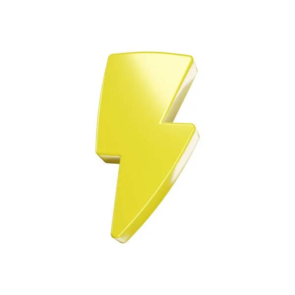 Oświetlenie Żółta Ikona Realistyczny Grzmot Symbol Energii Niebezpieczeństwa Władzy Godło — Zdjęcie stockowe