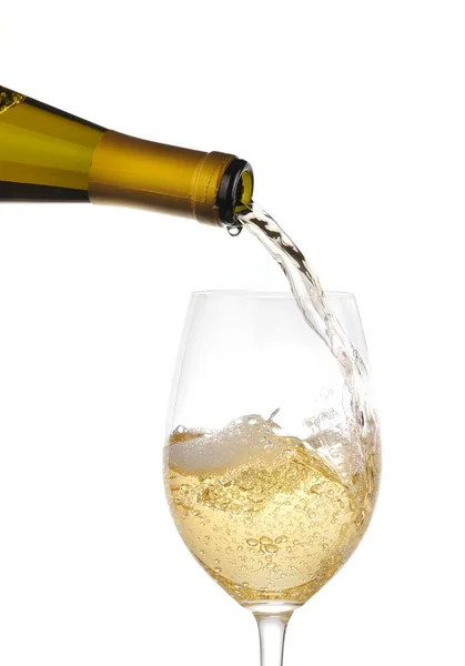 Pouring white wine — Stock Photo, Image